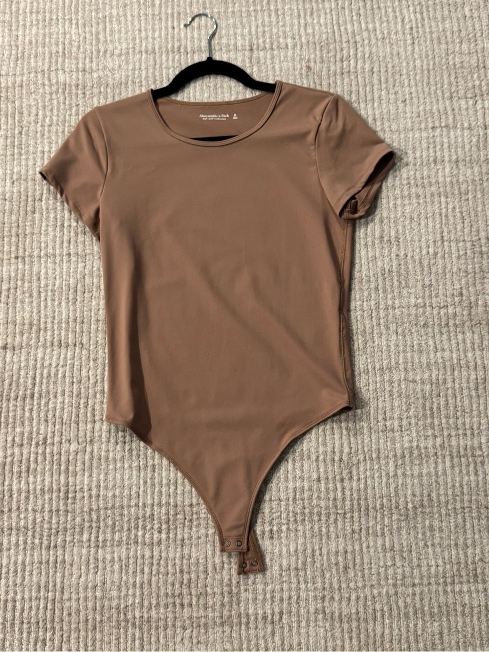 Abercrombie & Fitch Soft A&F Collection Camel Taupe Short Sleeve Bodysuit